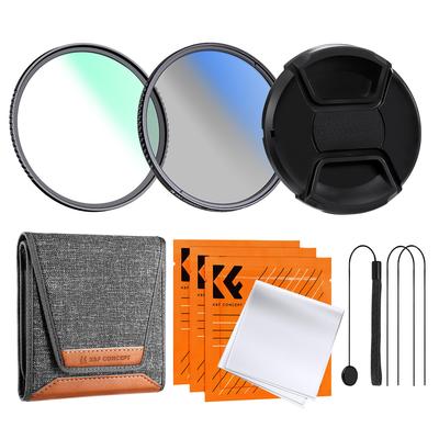 Concept 43mm Objektivfilter-Set PL Polarisationsfilter UV-Schutzfilter Objektivdeckel Reinigungstuch Filteretui Optisches Glas 18-lagige Nanobeschichtung K&F + +