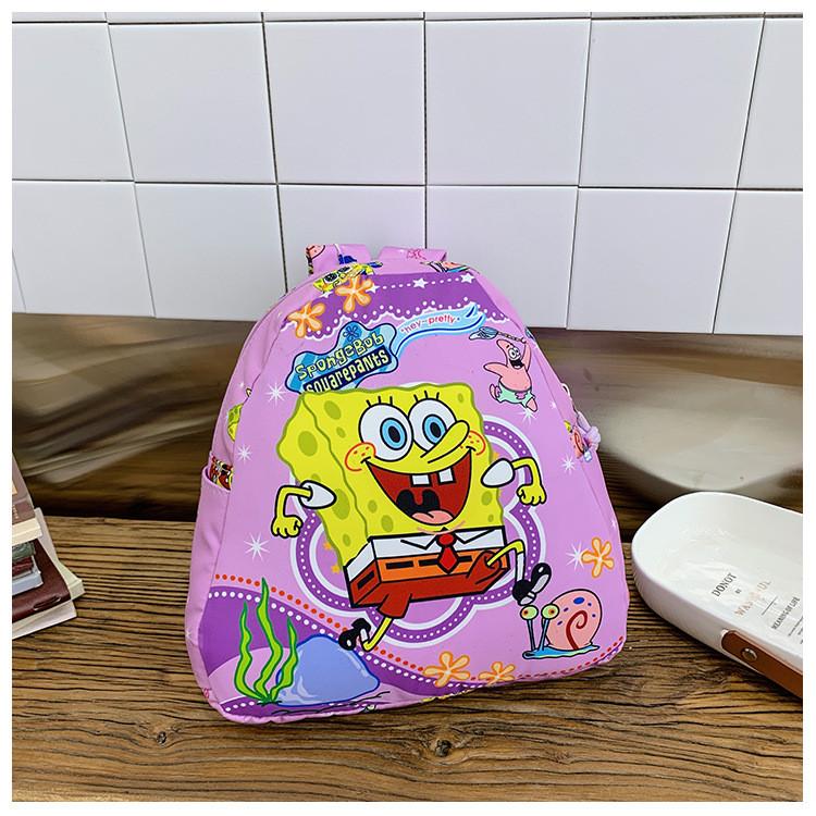 Patrick Spongebob Star Sports Surfing Eating Popcorn Printed Children Backpack