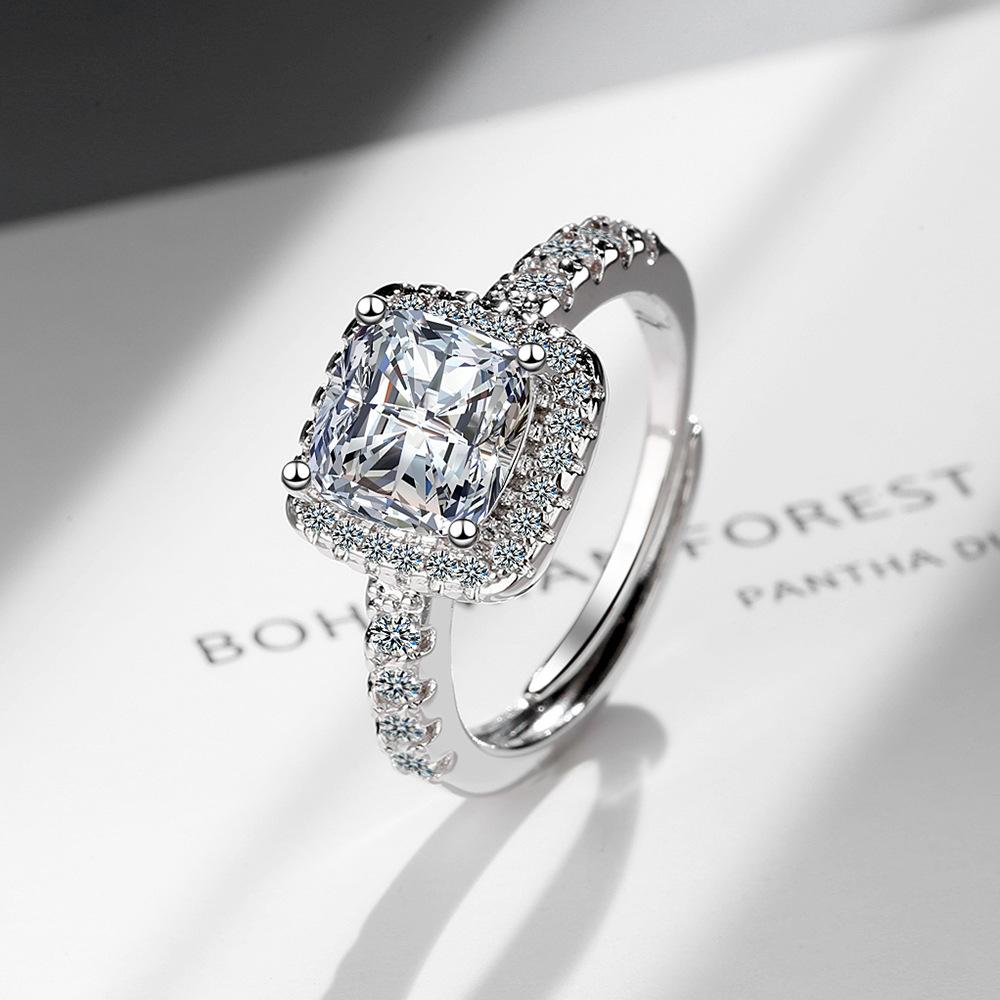 2026 Fashion Trend Versatile Ring Women s Zirconium Diamond Wide Face Women s Ring Resizable