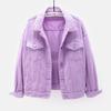 Plus Size Women's Denim Jacket Short Korean Style Loose Long Sleeve Jackets Casual Oversized Tops