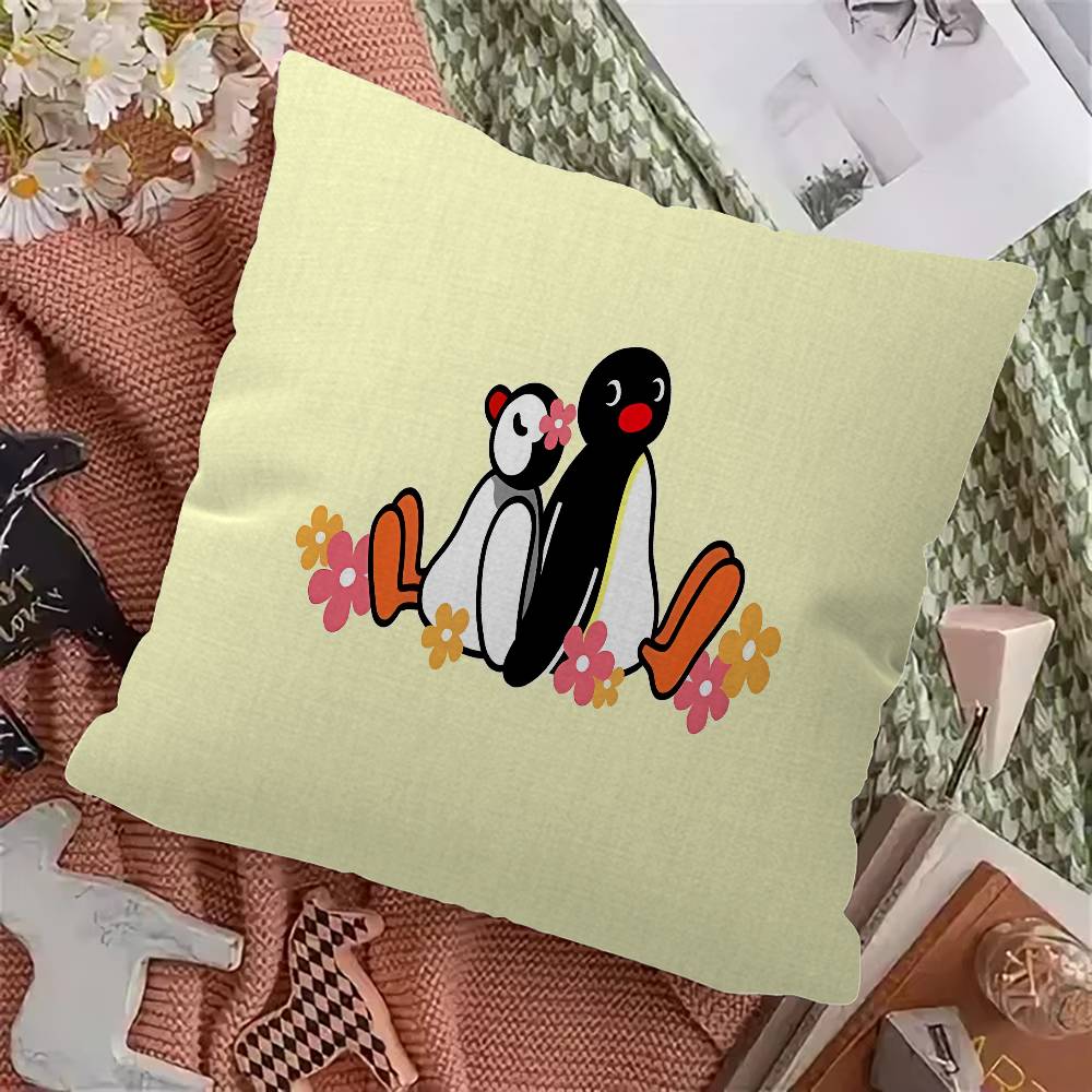Pingu Pinga Penguin Cushion Cover Pillow Cover Decor Pillowcase Printed Cushion Case for Couch