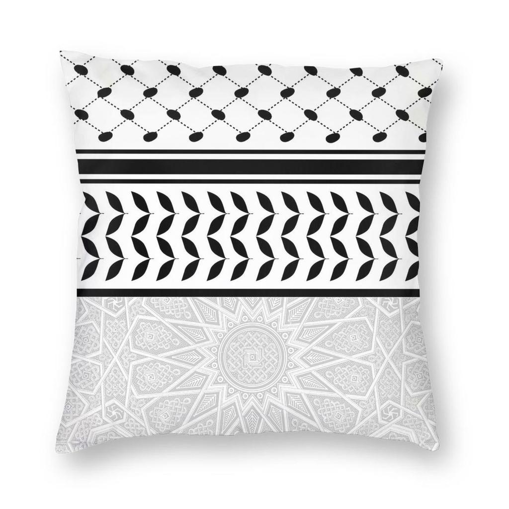 Keffiyeh Albert Racine Arabic Square Pillowcase Polyester Linen Velvet Pattern Zip Decor Pillow Case Home Cushion Cover