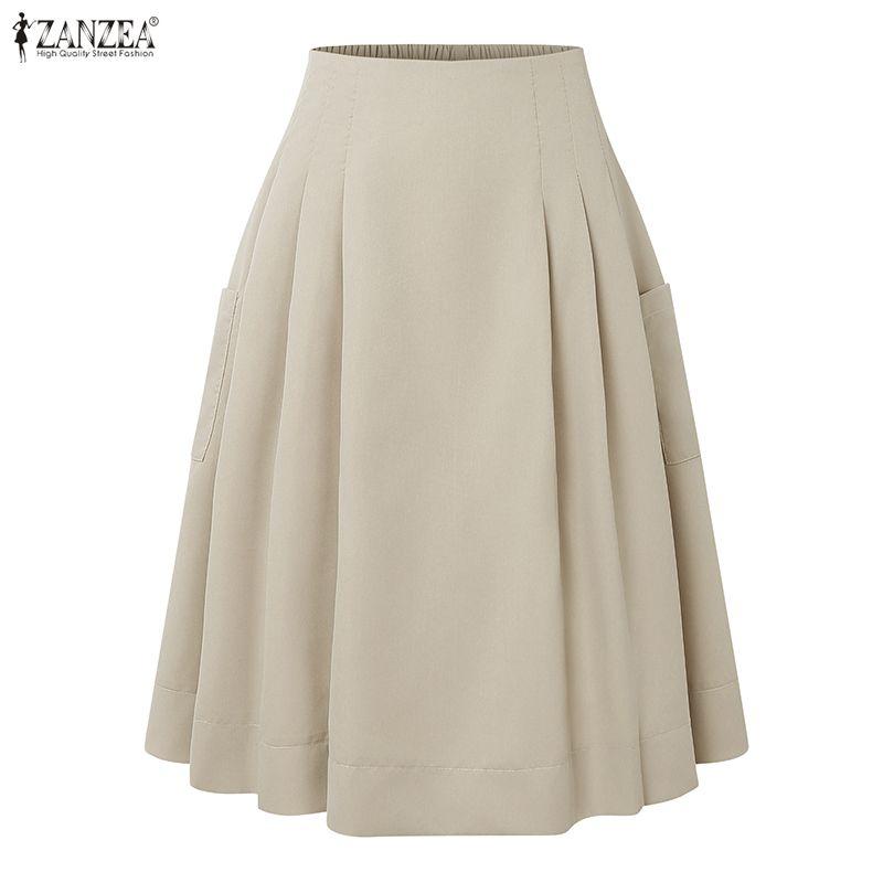 ZANZEA Dámské ležérní letní sukně s elastickým pasem