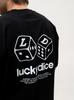 Lucky Dice The Game Men's Black Oversized Short Sleeve T-Shirt XXL