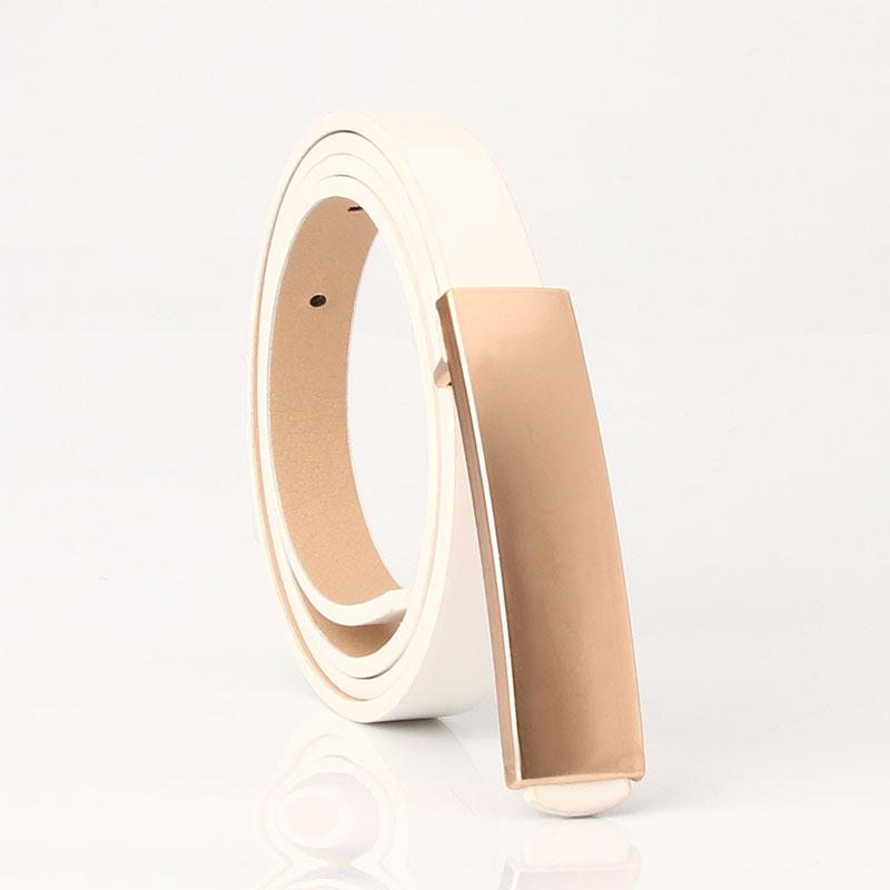 

New Women s Smooth Buckle Belt Alloy Matte Fashionable Versatile Dress Pu Thin Belt Korean Style New Trend