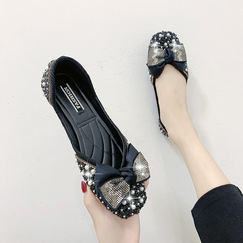 Scarpe Basse Eleganti da Festa Rosa da Donna con Strass Punta Quadrata con Fiocco in Offerta Alta Qualità Moda Beau Oggi Vendita Scarpa