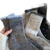 5/10 double polka dot mid-calf socks, soft and warm socks, polka dot versatile lace socks, all-season socks