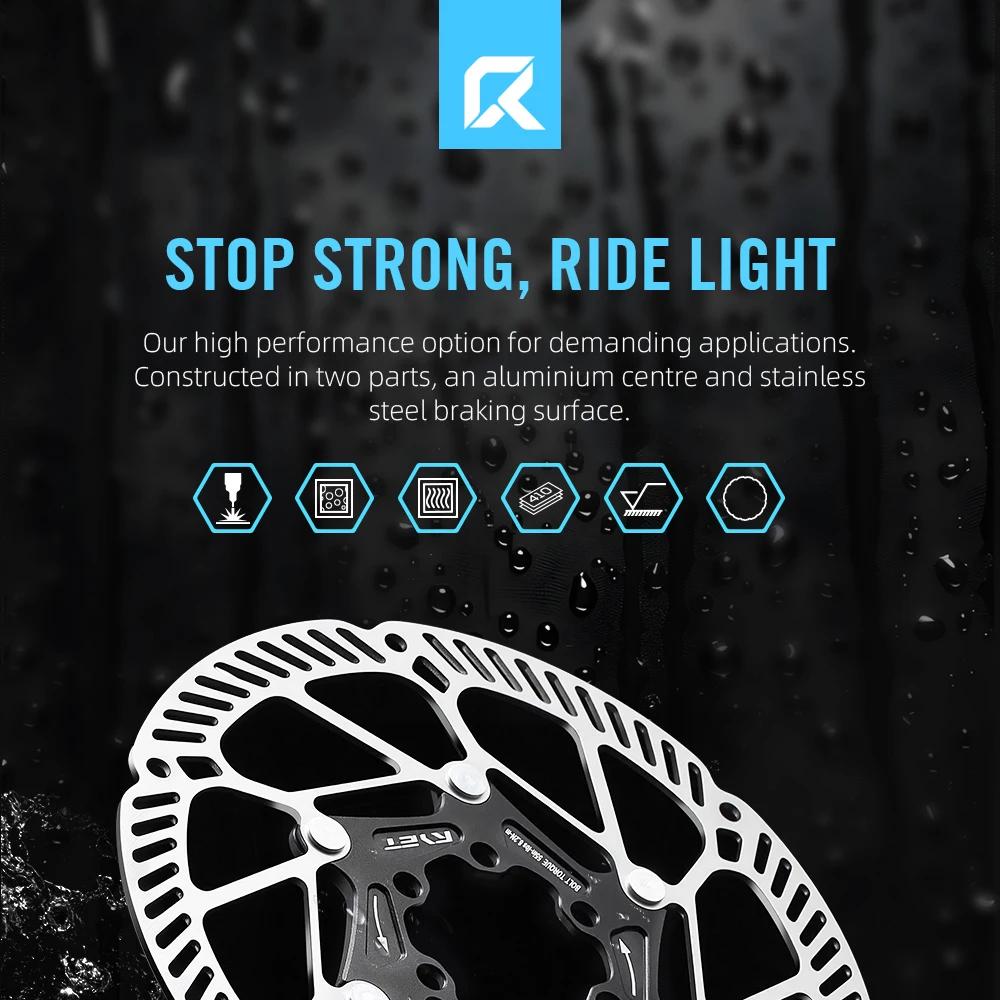 RYET Ultralight Floating Bike Disc Rotor 140mm 160mm - 6 Bolt & Center Lock Stainless Steel for Mountain Road Bicycle Cycling