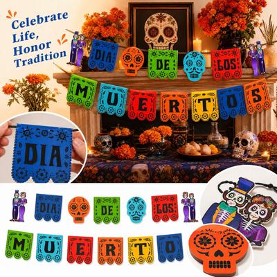Bandeirinhas Mexicanas Penduradas para Decorações de Festa