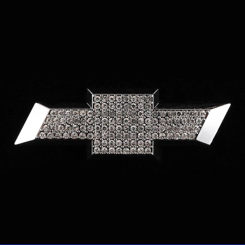 Kcwx2 Car Steering Wheel Center Emblem Logo Bling Crystal Stickers for Chevrolet Chevy Cruze Equinox Malibu Spark Sonic Captive Aveo