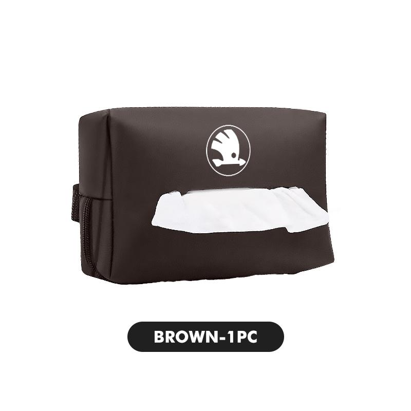 AAFO1 Car Styling Tissue Bag Armrest Box Paper Towel Interior Organizer Accessories For Skoda Fabia 1 2 Octavia A7 RS Superb Rapid