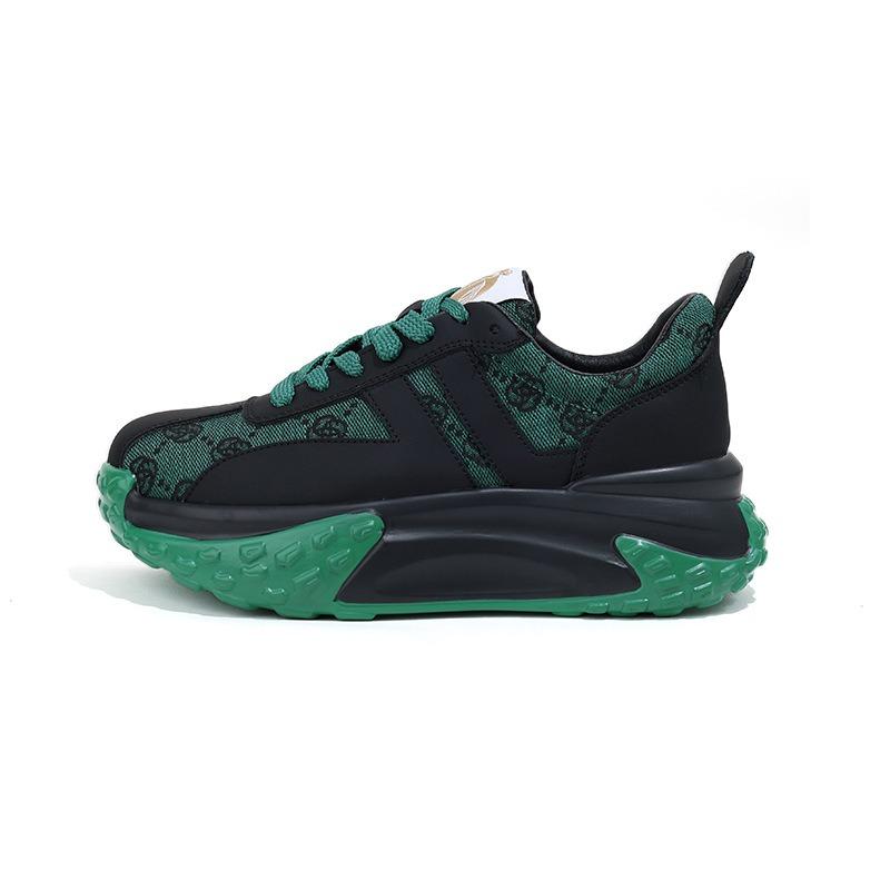 

Leather platform dad shoes women s spring new pink women s shoes versatile height increase leisure sports 40 темно-зелений колір