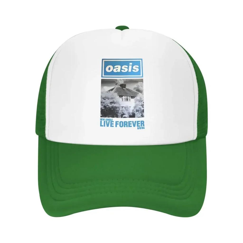 O-Oasis American Heavy Metal Trucker Cap Men Women Hip-Hop Dad Hat Sun Hats Fishing Hat Breathable Mesh Baseball Cap Summer