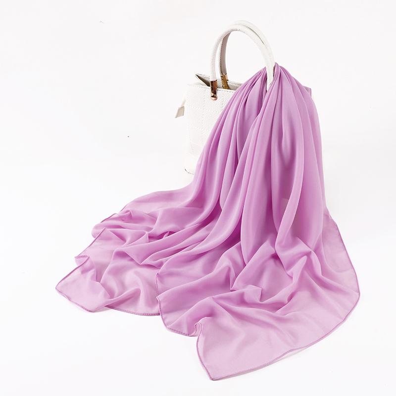 Muslim Chiffon Hijab Scarf for Women Big Solid Color Head Wrap for Women Hijabs Scarves Ladies Muslim Veil Jersey Hijabs Turban