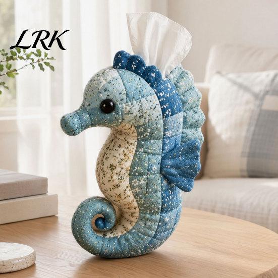 Clownfish Tissue Holder DIY Box, Top Opening Soft Fabric Cover, Marine Animal Theme Suede Texture Box Dispenser, Multipurpose Patchwork Designs Sewing