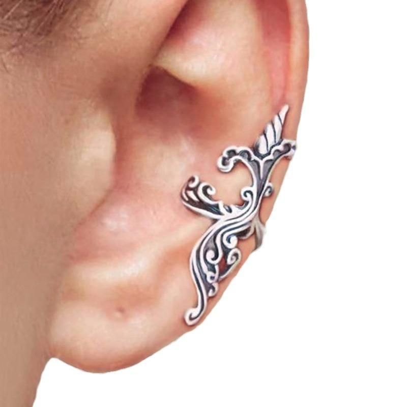 Vintage Wave Flower Ear Clips, Fashion Street Earrings, Fashion Earrings