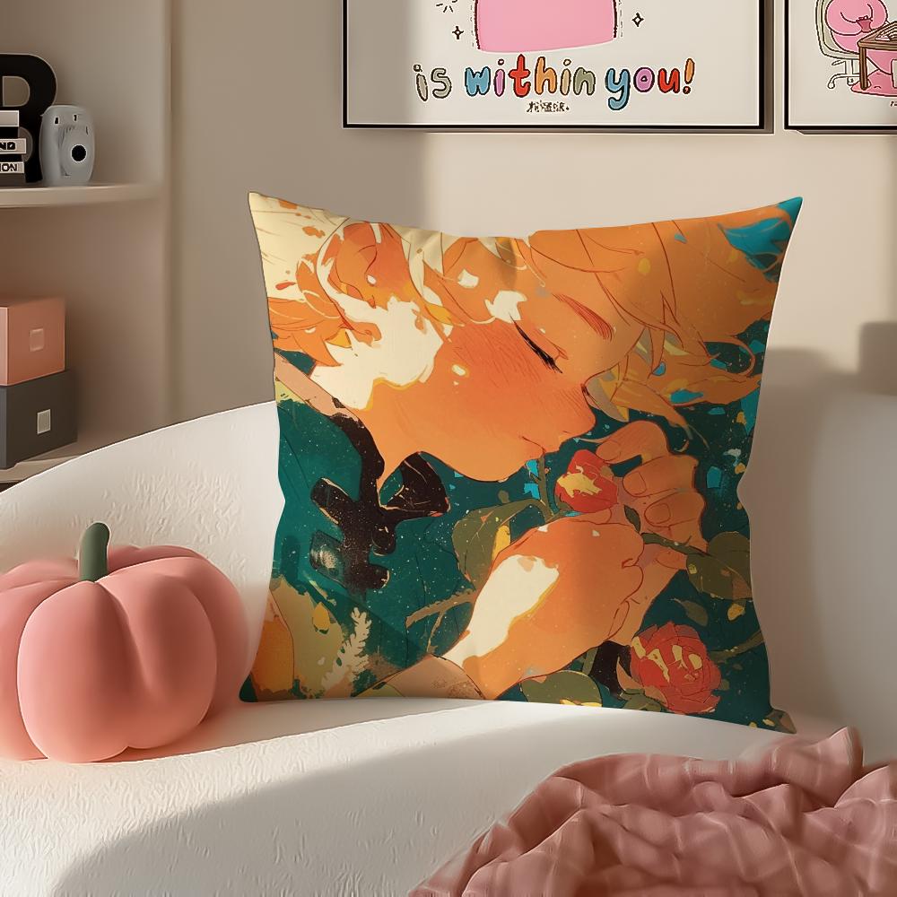 Classic French Literary IP Anime LLittle Prince Cushion Cover Pillowcase Short Plush Invisible zipper Room Sofa Cushion Cover