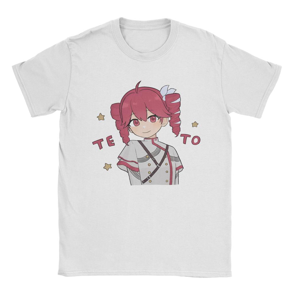 Unisex Unisexs Kasane Teto Cartoon Anime T-Shirt Virtuelle Idole 100% Baumwolle Oberteile Einzigartig Kurzarm Rundhals T-Shirts Geschenk T-Shirt