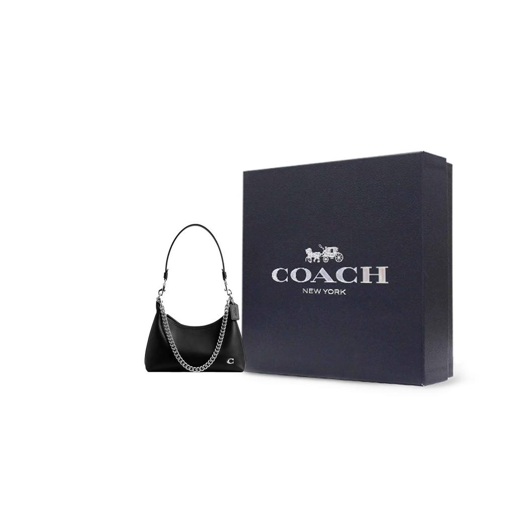 COACH Juliet Cow Leather Handbag Medium Women's Black CW640-LHBLK