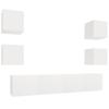 6 Piece TV Cabinet Set White Particleboard