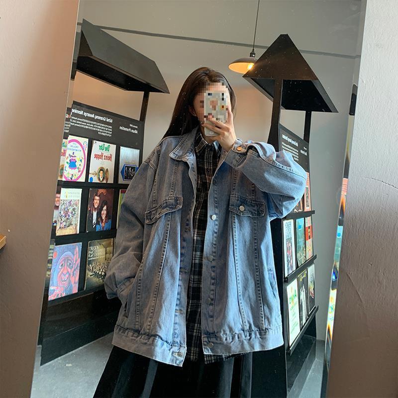2024 Herbst Damen Übergröße Lässige Jeansjacke – Locker, Modisch, Vielseitig BF Stil