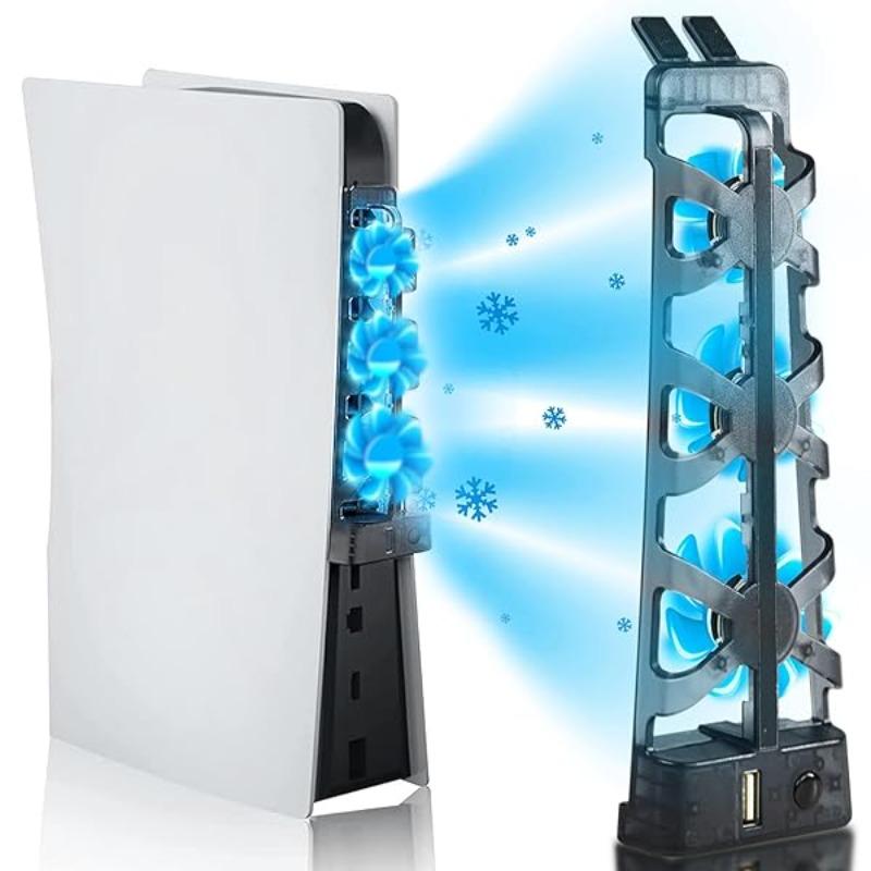 Ventilator de răcire pentru consolă PS5, controlul temperaturii, Hub pentru mașină de joc, ventilator de răcire Gamepad, radiator, ventilator de răcire cu aer Hub, ventilator de aer Ray spate ABS