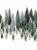 30pcs Christmas Decorations, Mini Christmas Trees, Artificial Christmas Trees, Wooden Base Christmas Decorations, Christmas Part