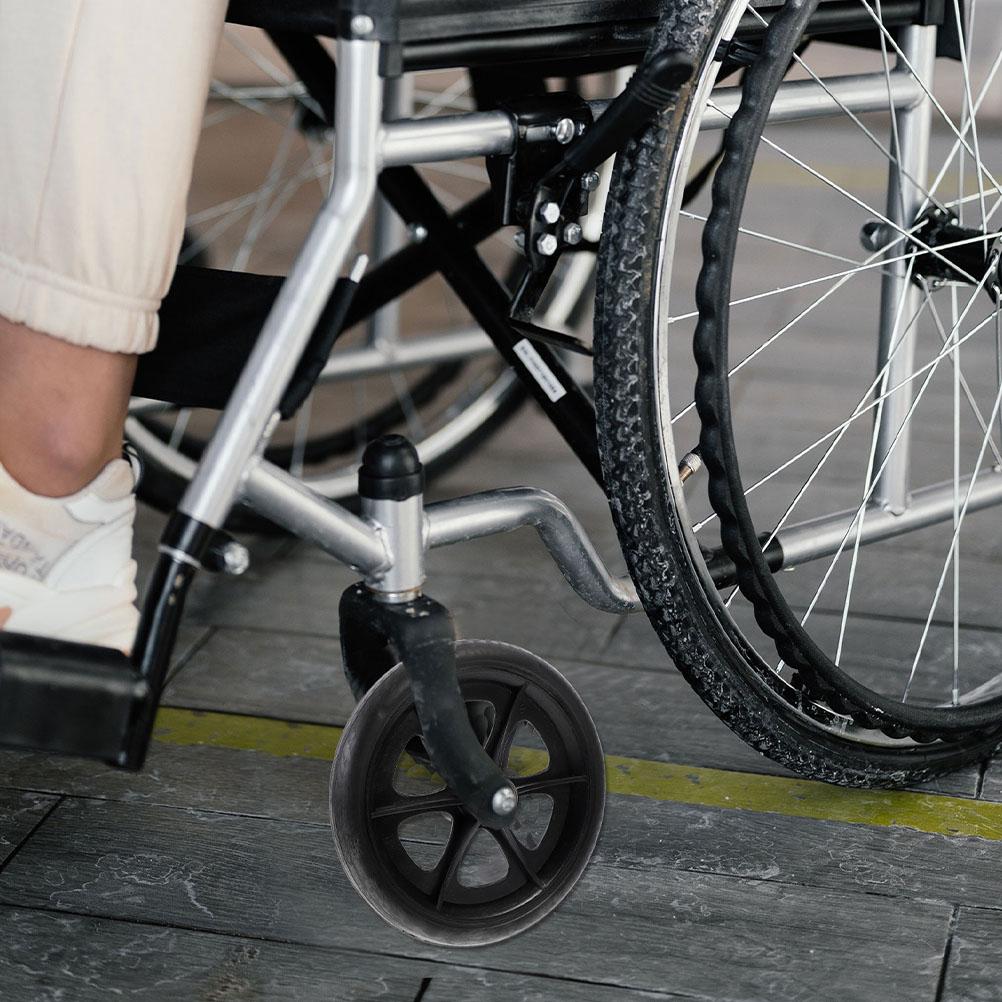 2 Pcs Wheelchair Front Wheels Attachment Plastic Replacement 6 Inch Elderly for