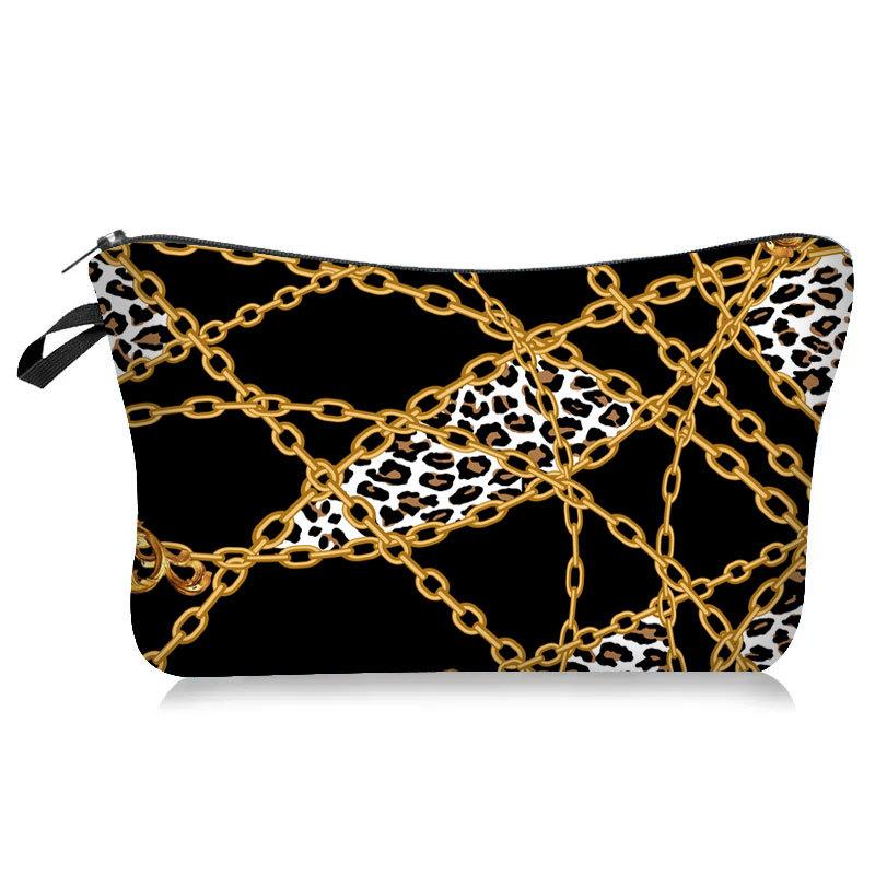 Leopard Animal Print Cosmetic Bag Ladies Multifunctional Clutch Bag Wash Bag Portable Storage Bag
