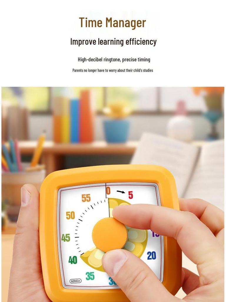Portable Timer & Alarm Clock for Children's Homework and Time Management