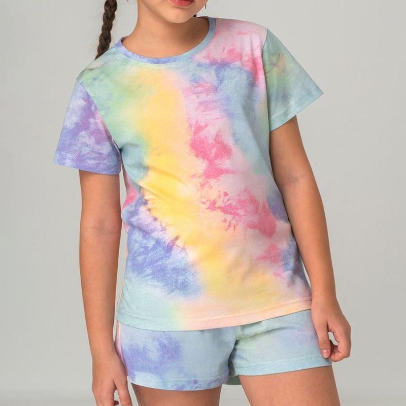 Cute Short Sleeved Shirt Cartoon Print Girls Children Soft Comfortable T-Shirts Girls