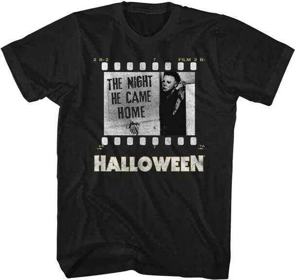 Halloween Horror Movie Film Strip The Night He Came Home Men s T Shirt Unisex T-Shirt L