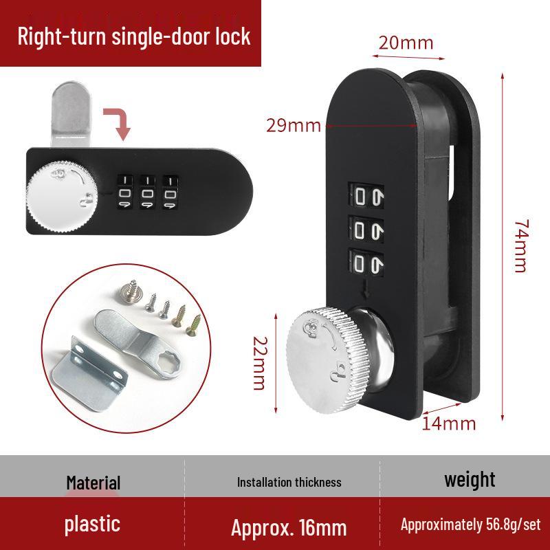 Mechanical Dial Password Lock: Plastic Drawer, Storage Cabinet, File Cabinet, and Mailbox Cam Lock