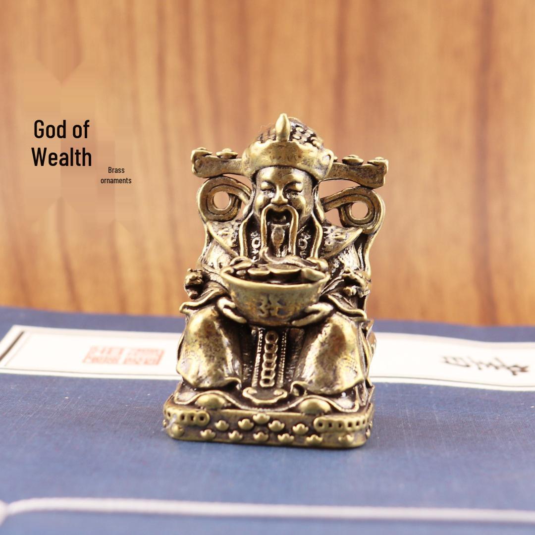 

Bronze God of Wealth Statue: Creative Ingot Design for Home or Office Decor