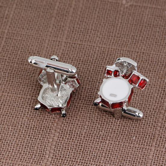 1 Men Wear Cufflinks Drum Shape Pair Banquet Attire Accessories
