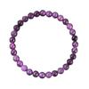 Natural Stone Real Amethyst Beads Bracelets Smooth Round Beaded Bracelet Men Women Stretch Jewelry Gifts