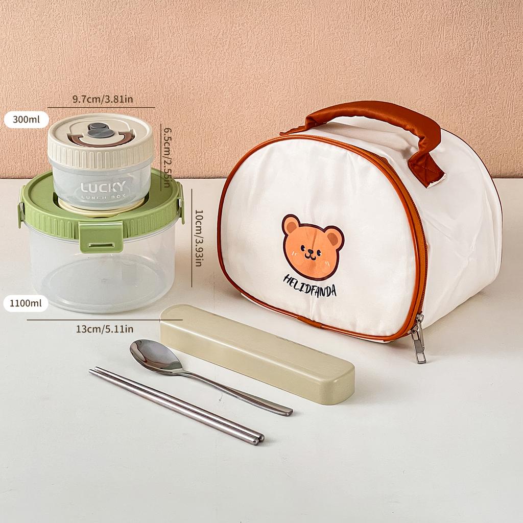 Worthbuy 1100Ml Round Clear Plastic Lunch Box With Handle Microwave Safe Portable Large Capacity Food Container For Students