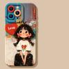 Blue Color Girl Applies To Apple 16 Mobile Phone Case Iphone16 New Pro Cute 14 Cartoon Max Female 13
