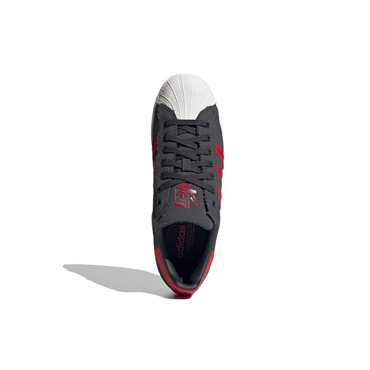 Adidas Originals Superstar Durable Lightweight Low-Top Skate Shoes Unisex Sneakers Black Red White HR0462