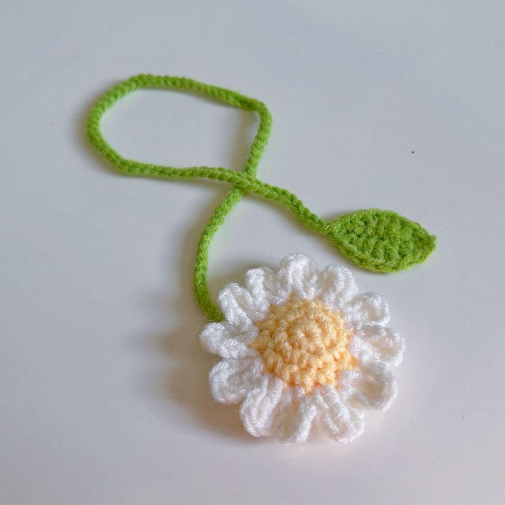 Daisy Flower Knitted Bookmark Unique Crochet Book Marker Creative Floral Pendants  Perfect Gift