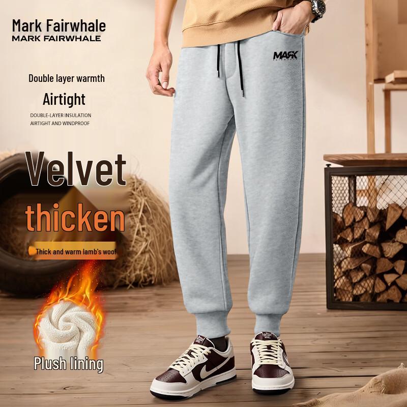 MARK FAIRWHALE Men's Fleece-Lined Winter Jogger Pants