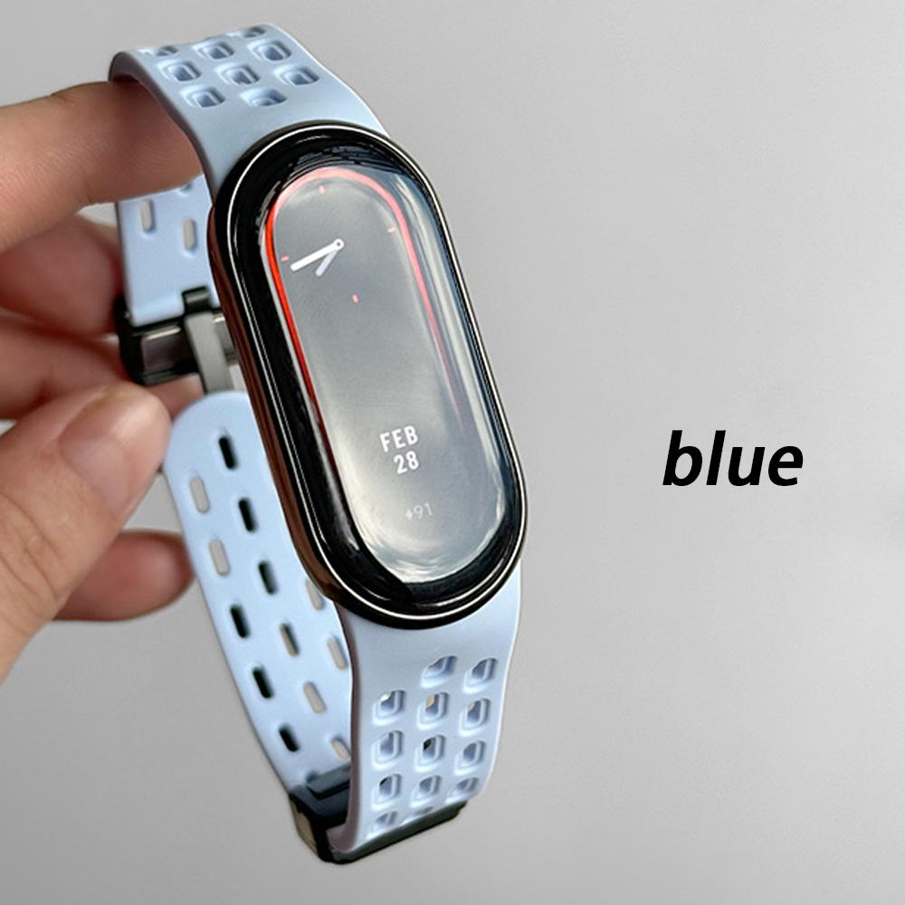 

Магнитный силиконовый ремешок Унисекс Спортивный ремешок для Xiaomi Watch 10/9/8 Сменный Дышащий Наручный ремешок для XIAOMi Band 9 Correa Ремешок для часов Браслет For Xiaomi band 10/10NFC синий