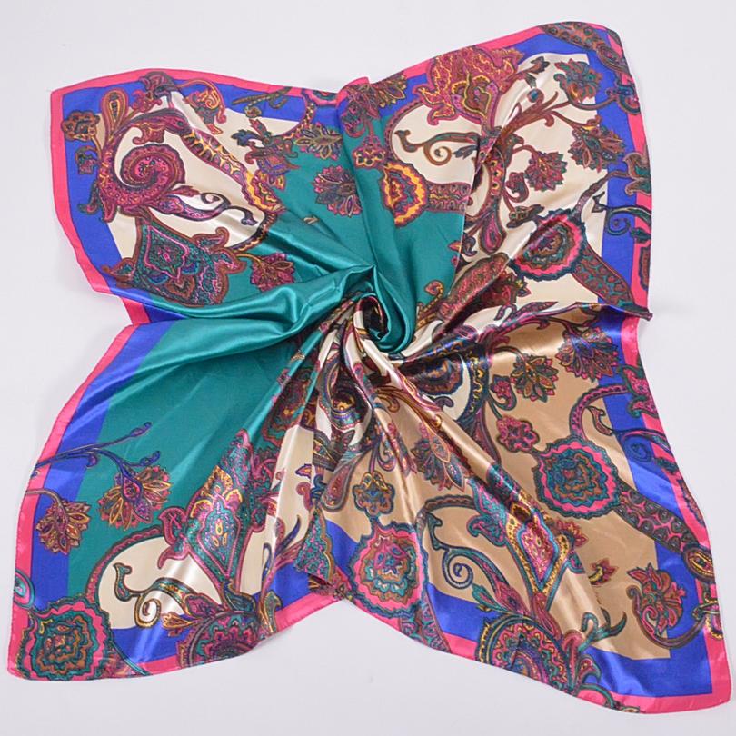 New Style Snakeskin Pattern Square Scarves Wraps Printed  Women Pink Blue Silk Scarf Shawl Unisex Muslim Silk Muffler