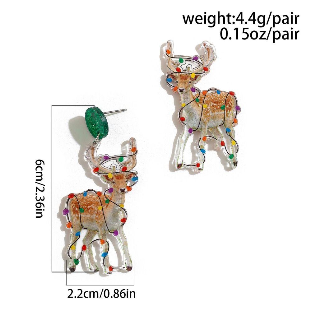 Jewelry Elk Pendant Cat Xmas Earrings Studs Fashion Quicksand Dangle Earrings  New Year