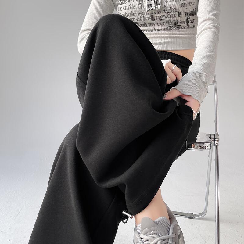 Handu Yishe Women's High-Waist Wide-Leg Casual Sports Pants