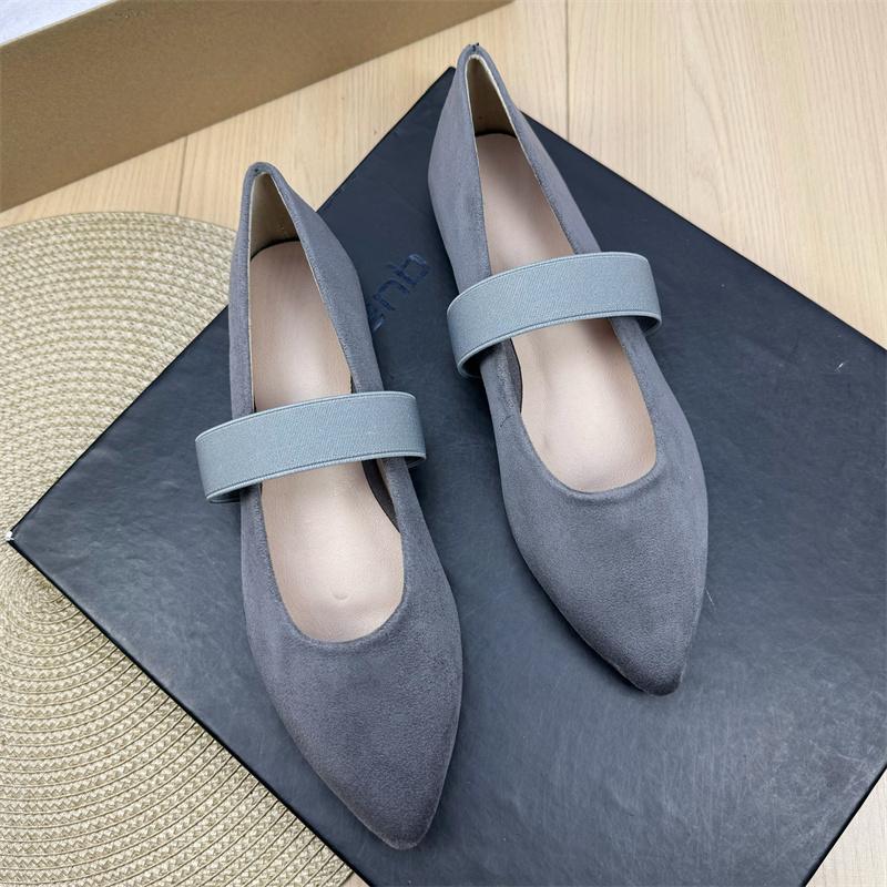 Fashion Flat Shoes for Women 2025 Spring and Autumn Ballet New French Pointed Shallow Mary Jane Shoes Large Size Women's Shoes 42 43 44