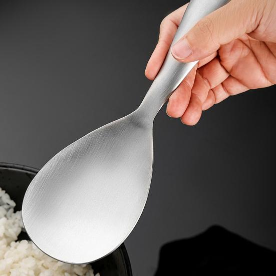 Rice Paddle Spoon Stainless Steel Rice Spatula Thickened Non Stick Rice Scooper for Rice Mashed Potato Salads Kitchen Utensils
