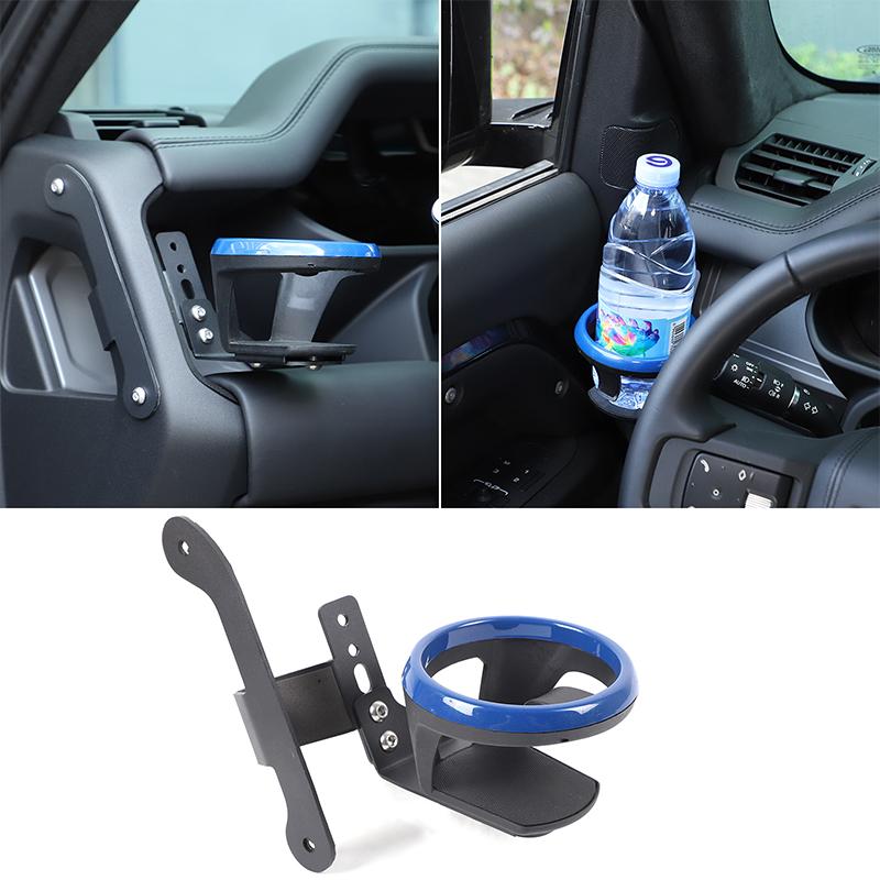 

For Land Rover Defender 110 130 2020-2026 Carbon Steel Black Car Passenger Dashboard Side Cup Holder Interior Car Accessories