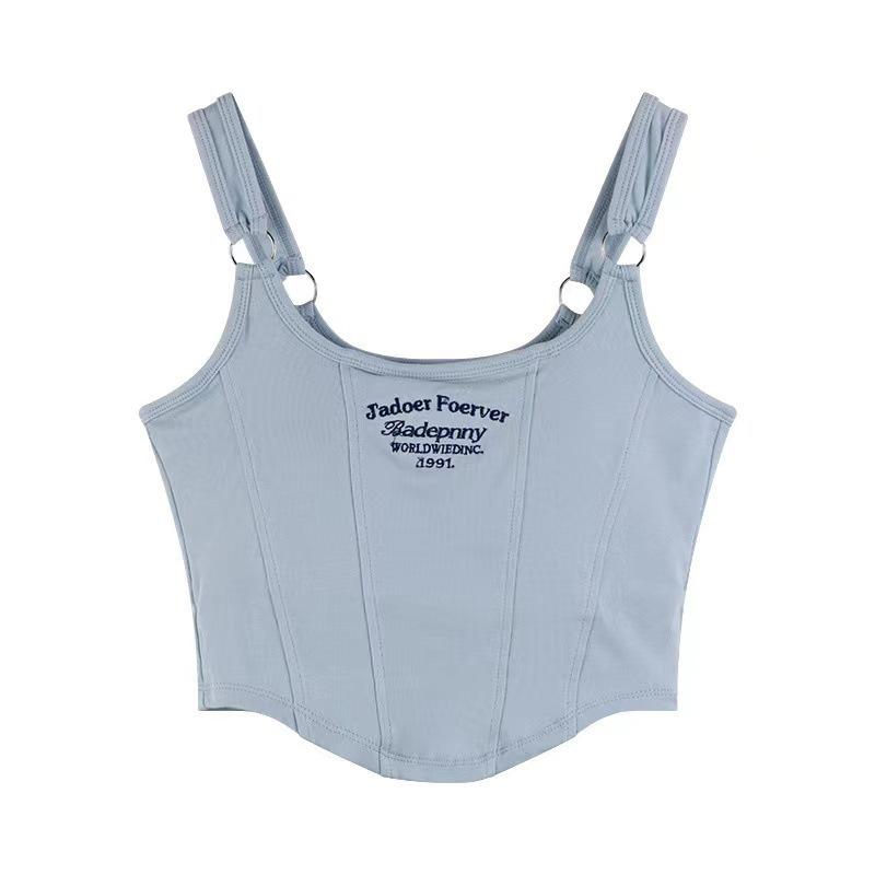 Women's Camisole with Chest Pad - Embroidered Slimming Tank Top