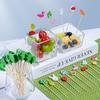 100Pcs Bamboo Disposable Forks Toothpick Decoration Cocktail Picks Fruit Forks Buffet Food Picks for Party Decor SGC003
